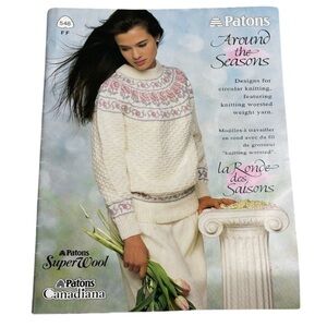 Vintage 1991 Patons Around The Seasons Fair Isle Knitting Pattern Book